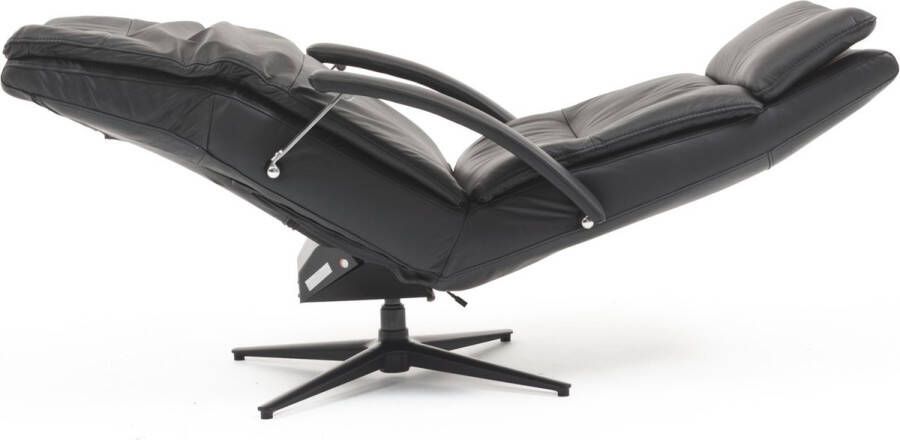 Swiss Relax Zero Gravity Relaxstoel zwart leder draaibaar elektrisch met zero gravity relaxfunctie