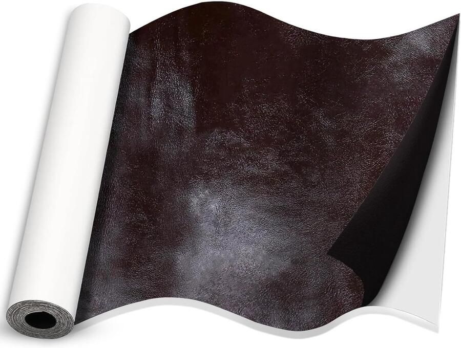 SwitiDays Zelfklevend Leer Reparatie Set – 50x50 cm – Kunstleer Folie voor Meubels & Banken – Leren Bank & Meubelfolie Zwart
