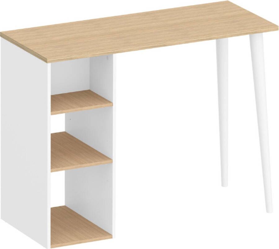 Symbiosis EMOB Bartafel Bernt 3 open vakken-Vicenza eik wit Bartafels Wit Melamine; Spaanplaat Bartafels Op voorraad - Foto 2