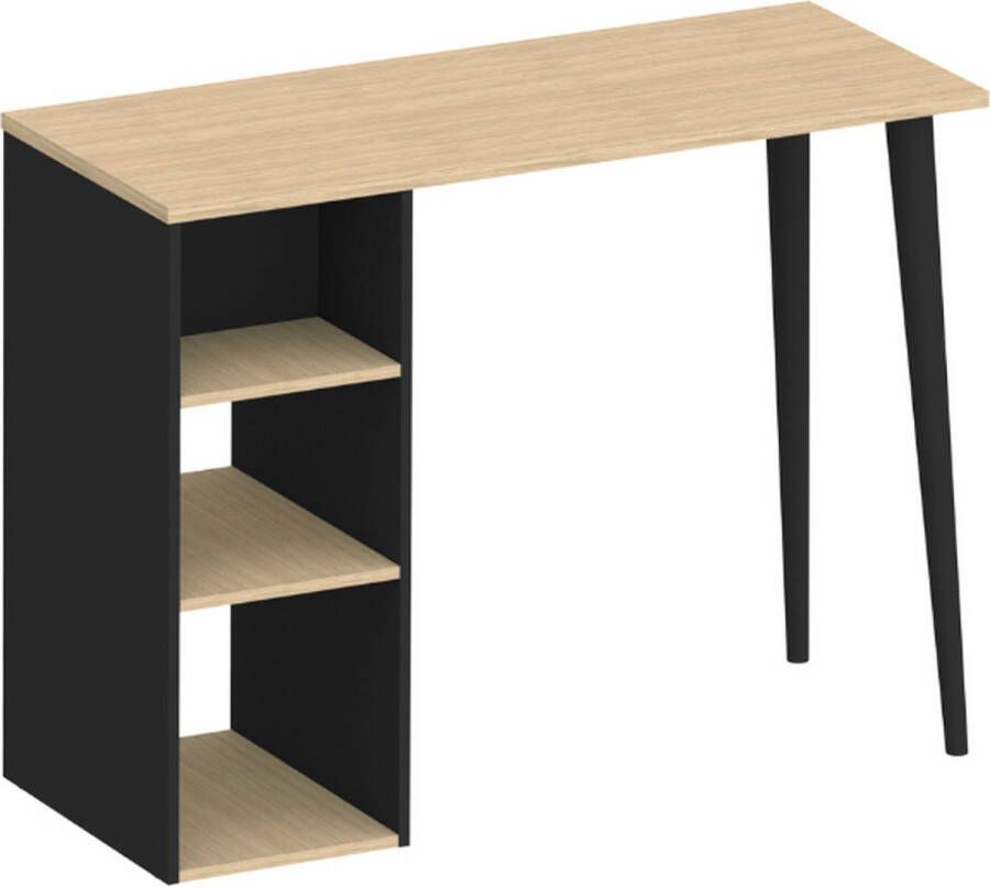 Symbiosis EMOB Bartafel Bernt 3 open vakken-Vicenza eik zwart Bartafels Zwart Melamine; Spaanplaat Bartafels Op voorraad - Foto 2