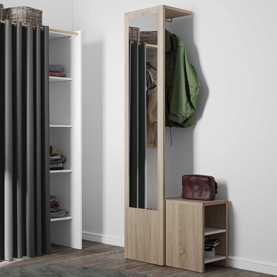 Symbiosis Halkast Vestibulo met spiegel eik wit