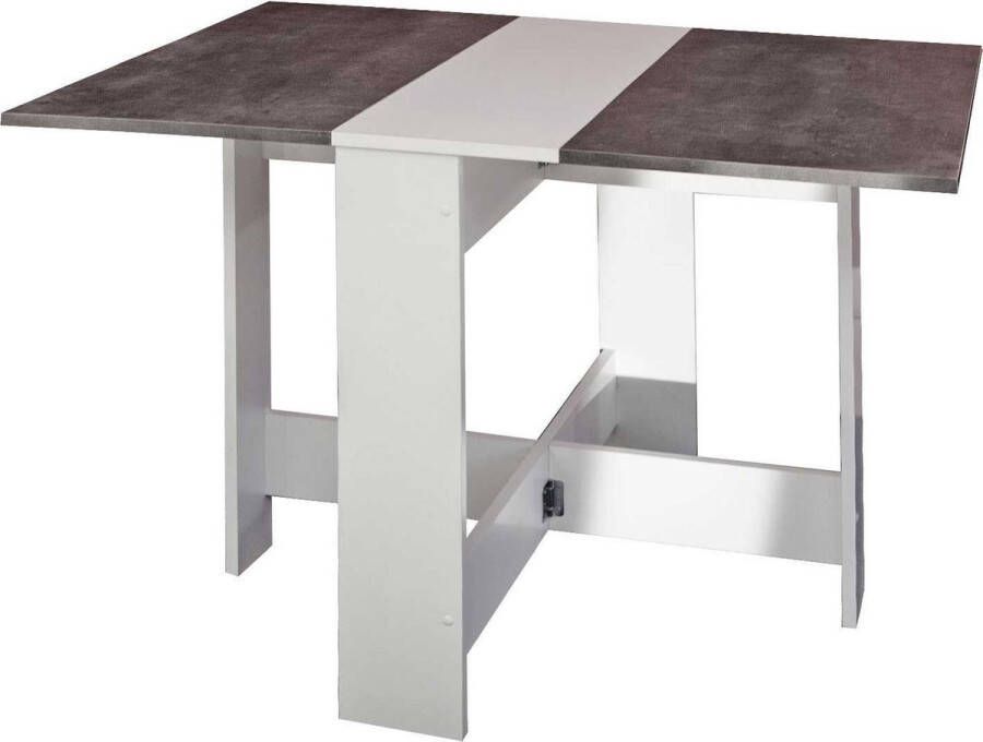 Symbiosis inklapbare tafel Laugen wit betongrijs 73 4x28x76 cm Leen Bakker - Foto 3