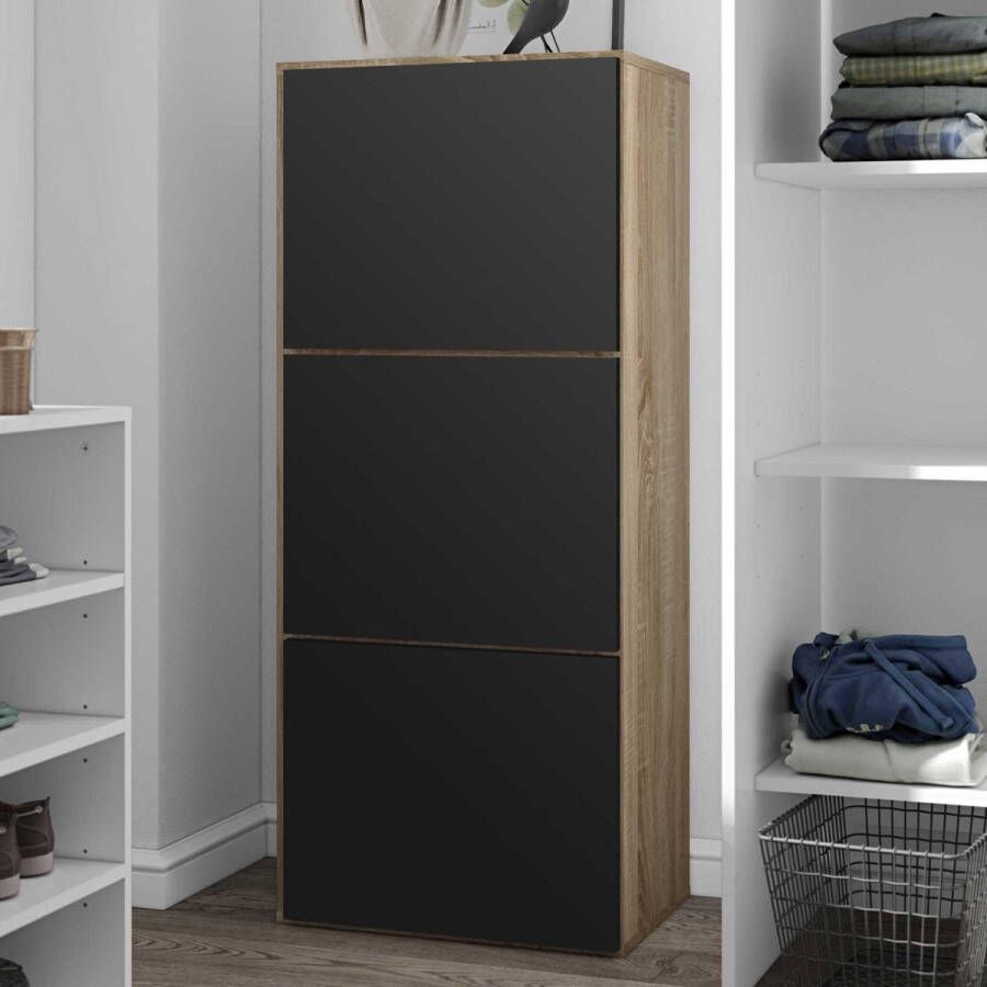 Symbiosis Schoenenkast Bamboo eik zwart