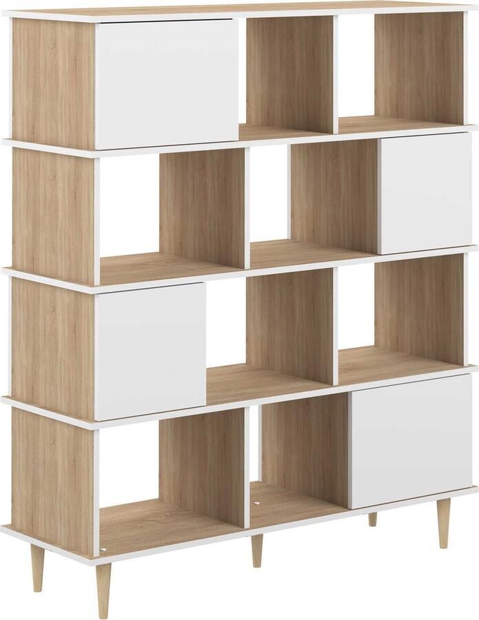 Symbiosis EMOB Boekenkast Nosk 119 6 x 40 x 147 cm Wit Kantoor outlet Wit Spaanplaat Kantoor outlet Op voorraad - Foto 2