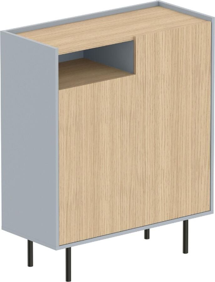 Symbiosis Schoenenkast Anjes 2 draaideuren 1 open vak en 4 legplanken-lichte eik celadon grijs - Foto 2