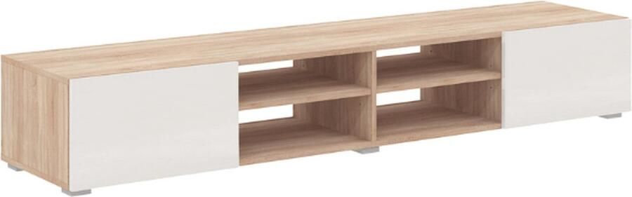 Symbiosis Tv-meubel Polka 180 cm 2 draaideuren 4 open vakken- eik lichtbeige - Foto 2