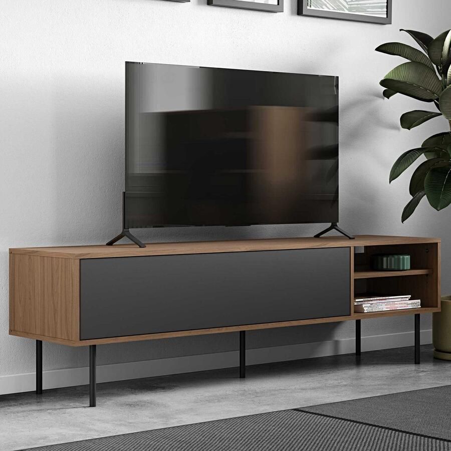 Symbiosis Tv-meubel Watt 165cm walnoot grijs