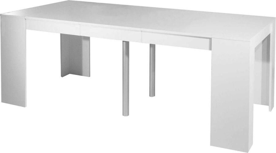Symbiosis Uitschuifbare eettafel Elastic wit 4 tot 8 personen