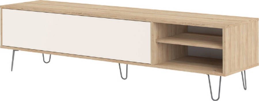 Symbiosis Tv-meubel Aelan 1 opklapdeur en 2 open vakken-eik licht beige