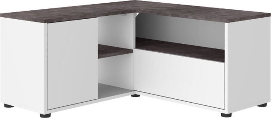 Symbiosis TV Meubel TV-meubel Annelle 1 draaideur 1 opklapdeur en 2 legplanken-beton wit 90cm Wit