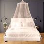 SZHTFX Wit muskietennet voor bed luifel Grote koepel opknoping bed netto tent voor tweepersoons eenpersoonsbed 12 meter dekking ideaal voor thuis of vakantie (White-) - Thumbnail 2