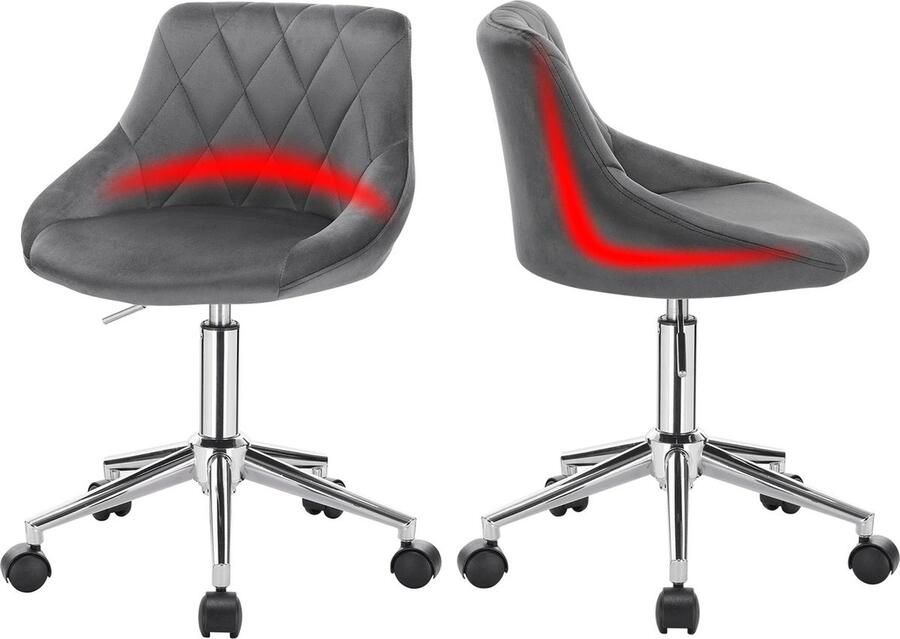 T&L Store Bureaustoel Ergonomisch Verstelbaar DonkerGrijs