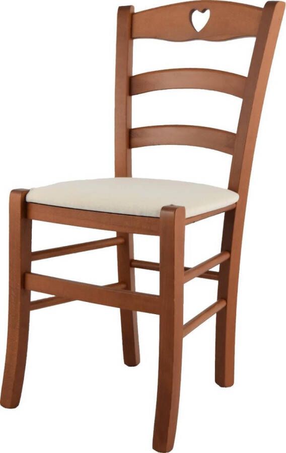 T m c s Tommychairs Cuore Eetkamerstoel 1 Stuk Kersenhout Stof