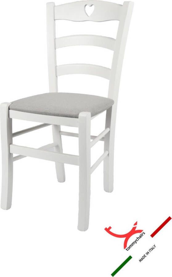 T m c s Tommychairs Cuore Eetkamerstoel 1 Stuk Wit Rotan & Hout