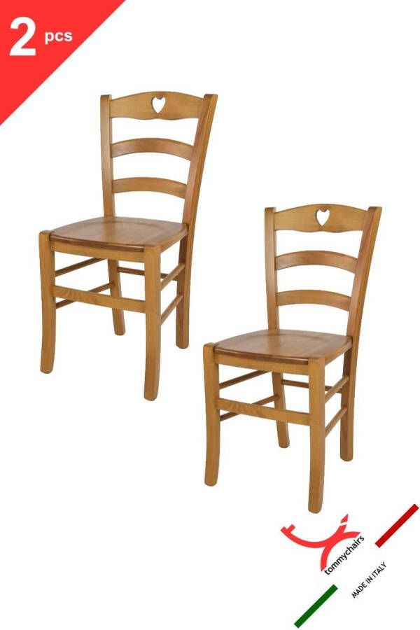 T m c s Tommychairs Cuore Eetkamerstoelen Set van 2 Eikenhout