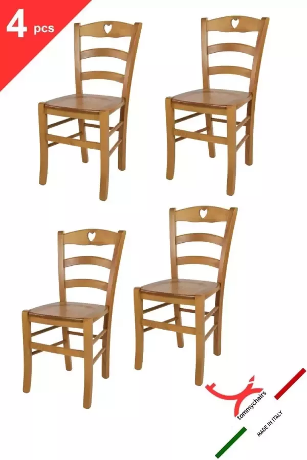 T m c s Tommychairs Cuore Eetkamerstoelen Set van 4 Eikenhout