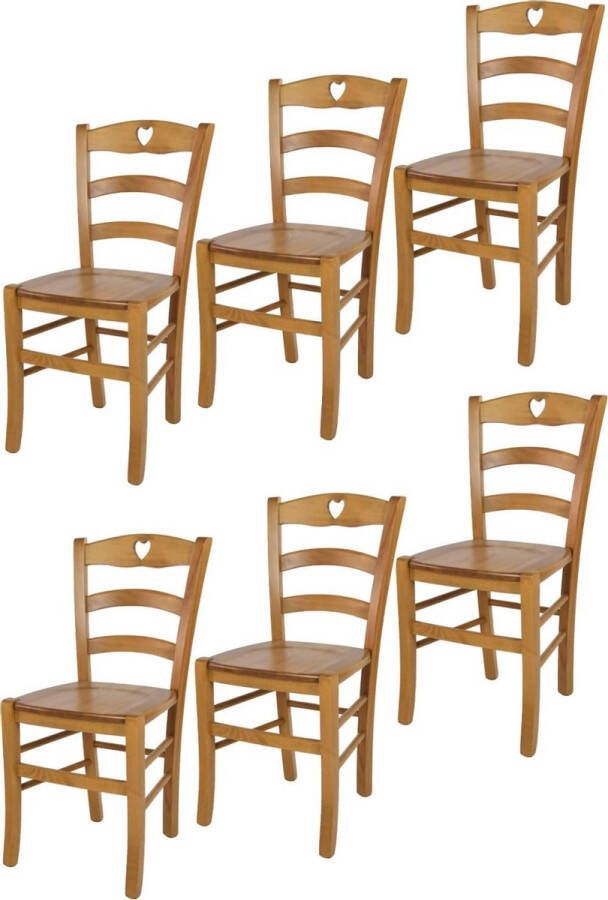 T m c s Tommychairs Cuore Eetkamerstoelen Set van 6 Eikenhout