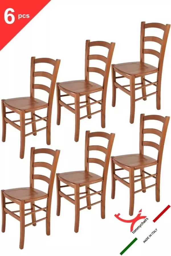 T m c s Tommychairs Venice Eetkamerstoelen Set van 6 Kersenhout