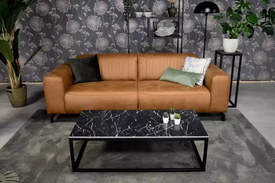 Tafelwinkel Salontafel Marmer Zwart 120x60 cm Rechthoek