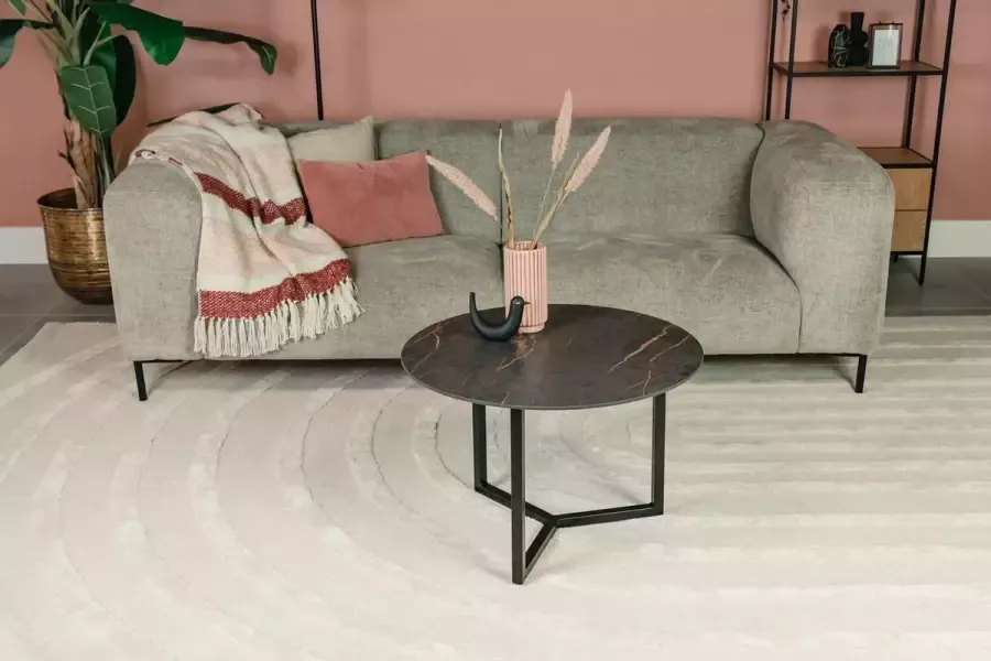 Tafelwinkel Salontafel Rond Dekton Laurent Goudbruine aderen Ø70 cm Natuursteen Marmer