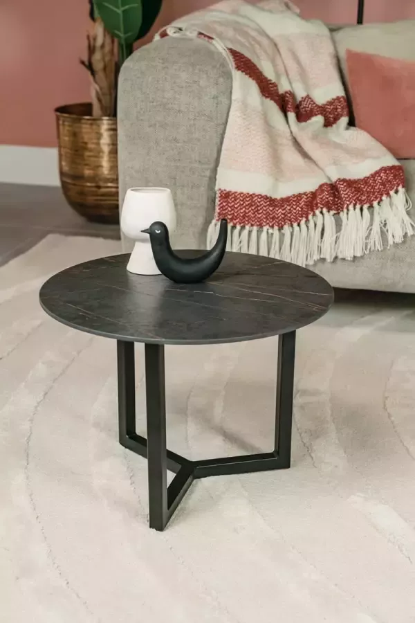 Tafelwinkel Salontafel Rond Dekton Laurent Goudbruine aderen Ø80 cm Natuursteen Marmer