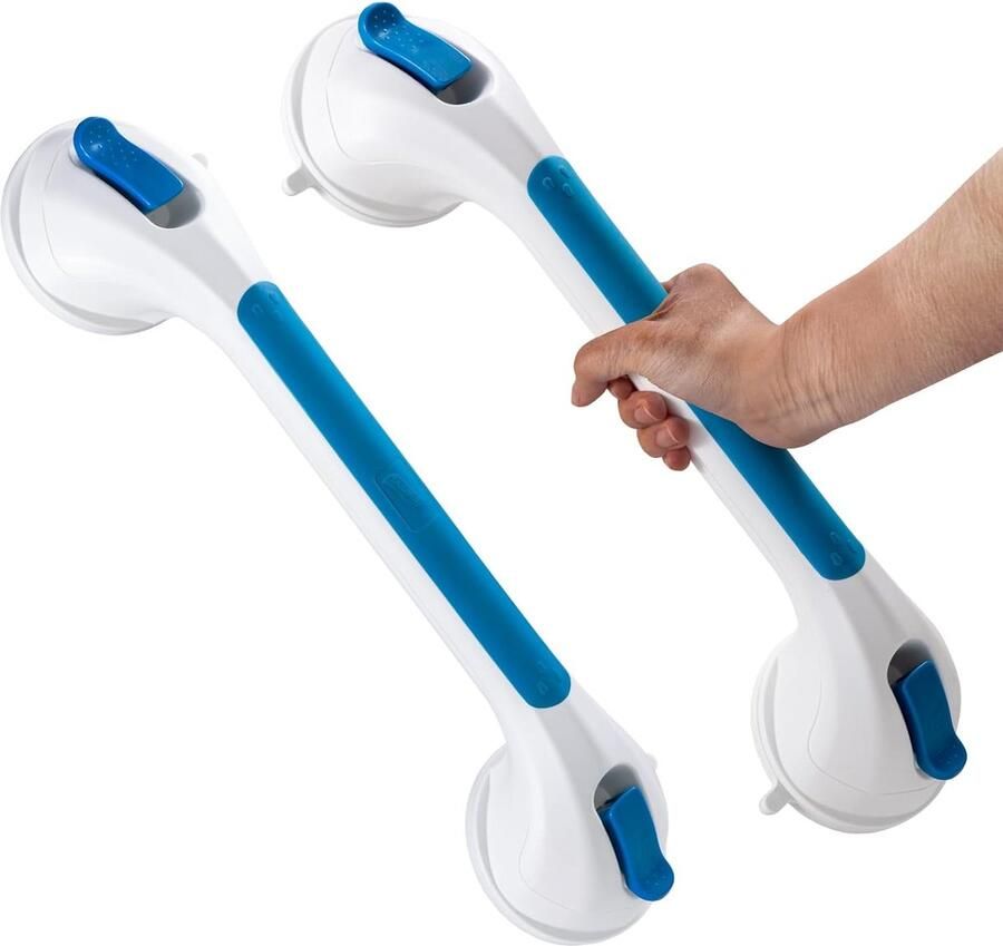 TAILI Handgrepen voor badkamer 2 stuks 43 cm douchehandgrepen zuigkracht MAX 109 KG veiligheidsdouchegrepen sterke handrails voor ouderen senior