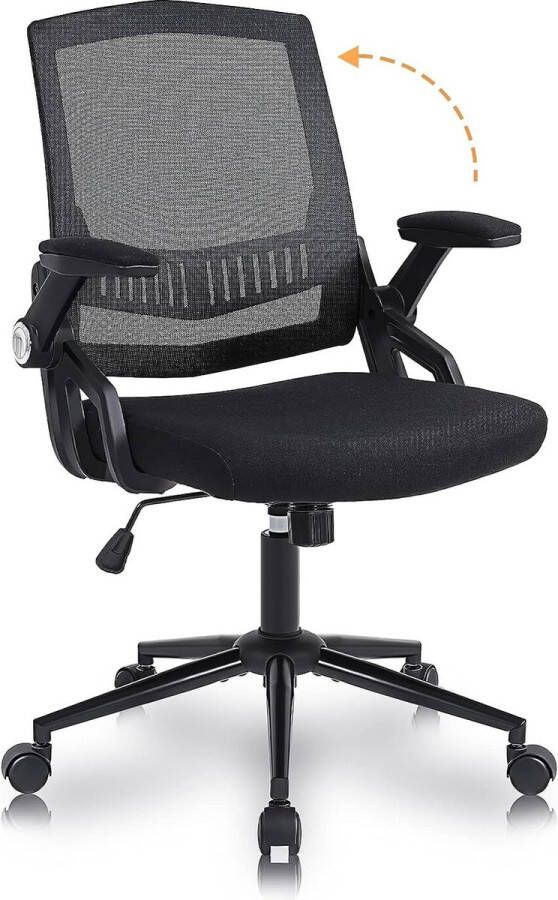 Take a Seat Bureaustoel Office Chair met opklapbare armleuningen ergonomic chair computerstoel met gewatteerde arm en zitting ergonomische bureaustoel voor thuis en op kantoor