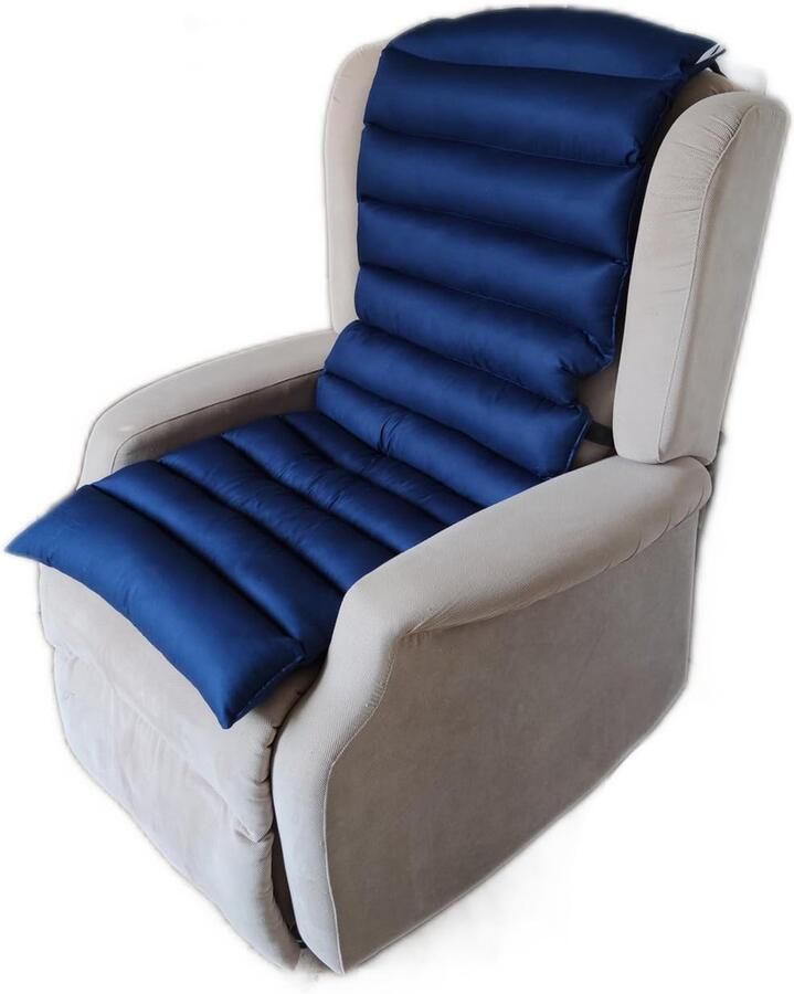 TAKImed hoes voor lange fauteuil siliconen holle vezel anti-decubitusmat universele hoes voor fauteuil Italiaans . (Blauw)