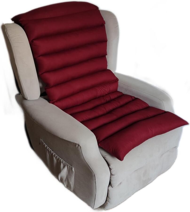 TAKImed hoes voor lange fauteuil siliconen holle vezel anti-decubitusmat universele hoes voor fauteuil Italiaans . (Rood)