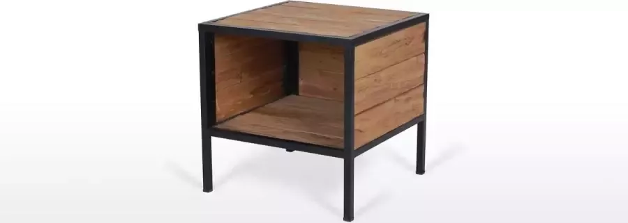 Tall Men Standing Bijzettafeltje Ringo nachtkastje Kattenhuis Teak 45 x 45 x H 45 cm Duurzaam en Mooi