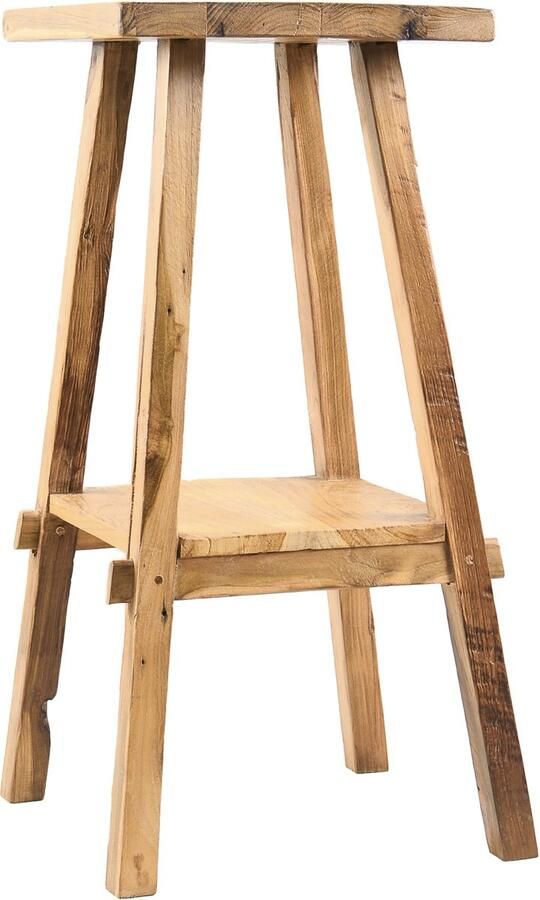 Tall Men Standing Houten kruk Nandi rond Natuurlijke ruige vorm Ø35 x H45 cm Handmade Teak Root hout - Foto 2