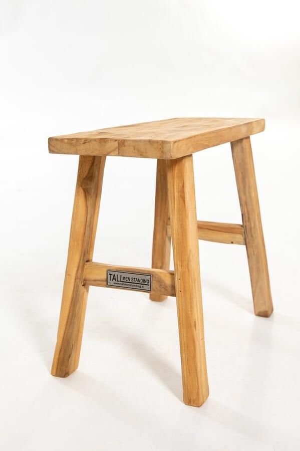 Tall Men Standing Klein teakhouten krukje 30 cm hoog zeer decoratief vensterbankkrukje #stopretouren - Foto 2