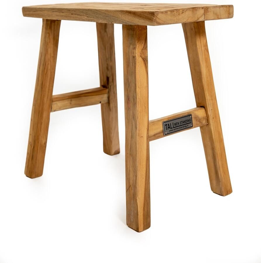Tall Men Standing Klein teakhouten krukje 30 cm hoog zeer decoratief vensterbankkrukje #stopretouren
