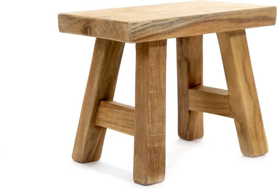 Tall Men Standing TMS klein vensterbank krukje van teak bijzetkrukje