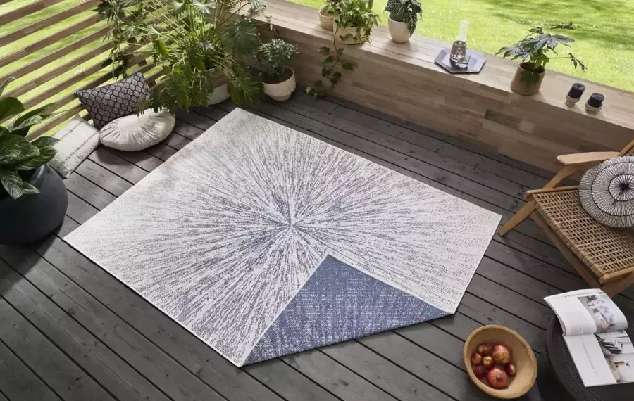 Freundin Home Collection Vloerkleed Aura Geschikt voor binnen en buiten woonkamer balkon terras tuin slijtvast en gemakkelijk in onderhoud platweefsel - Foto 2