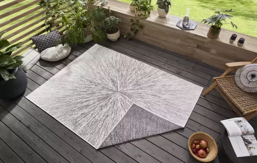 Freundin Home Collection Vloerkleed Aura Geschikt voor binnen en buiten woonkamer balkon terras tuin slijtvast en gemakkelijk in onderhoud platweefsel - Foto 2