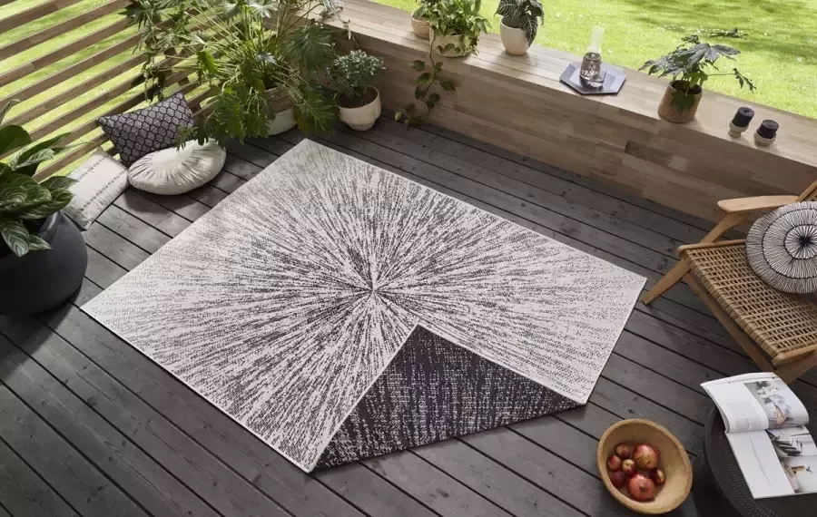 Freundin Home Collection Vloerkleed Aura Geschikt voor binnen en buiten woonkamer balkon terras tuin slijtvast en gemakkelijk in onderhoud platweefsel - Foto 2