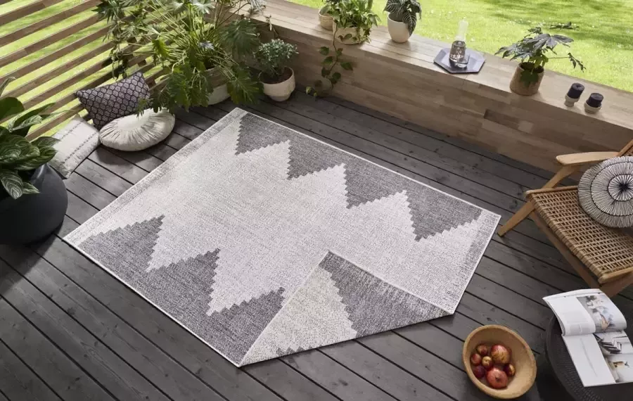 Freundin Home Collection Vloerkleed Diona Geschikt voor binnen en buiten woonkamer balkon terras tuin slijtvast en gemakkelijk in onderhoud platweefsel - Foto 3