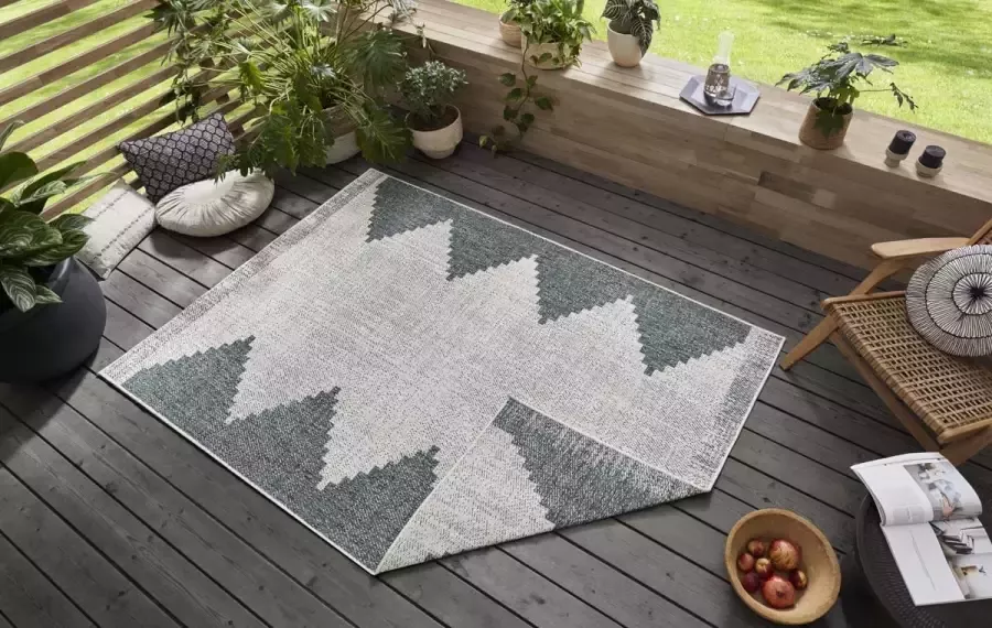 Freundin Home Collection Vloerkleed Diona Geschikt voor binnen en buiten woonkamer balkon terras tuin slijtvast en gemakkelijk in onderhoud platweefsel - Foto 3