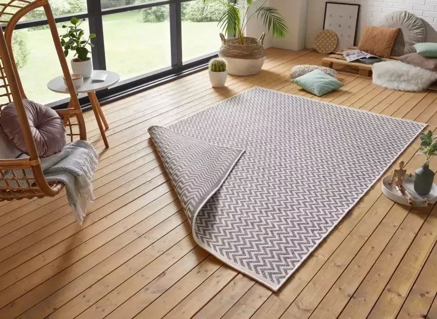 Tapeso Design vloerkleed Ivy 103733 160x230 cm Grijs & Crème