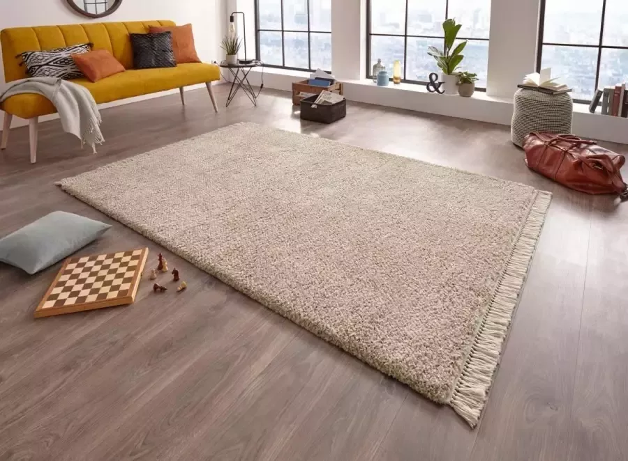 Freundin Home Collection Hoogpolig vloerkleed Aloe Zachte pool pastelkleuren met franje robuust gemakkelijk in onderhoud - Foto 2