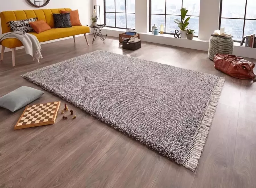 Freundin Home Collection Hoogpolige loper Aloe Zachte pool pastelkleuren met franje robuust gemakkelijk in onderhoud