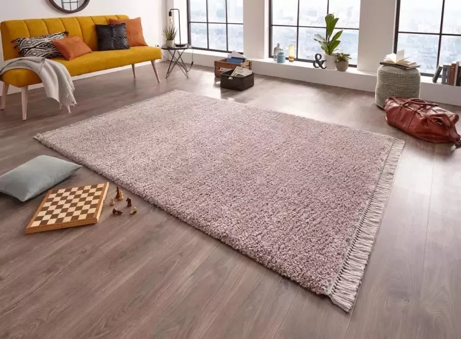 Freundin Home Collection Hoogpolig vloerkleed Aloe Zachte pool pastelkleuren met franje robuust gemakkelijk in onderhoud - Foto 2