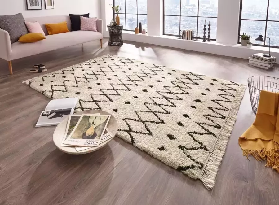 Freundin Home Collection Hoogpolig vloerkleed Calla zachte pool zigzagmotief met franje robuust gemakkelijk in onderhoud - Foto 2