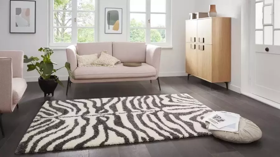 My home Hoogpolig vloerkleed Maisie Dier-motief zebradesign slaapkamer robuust gemakkelijk in onderhoud - Foto 3