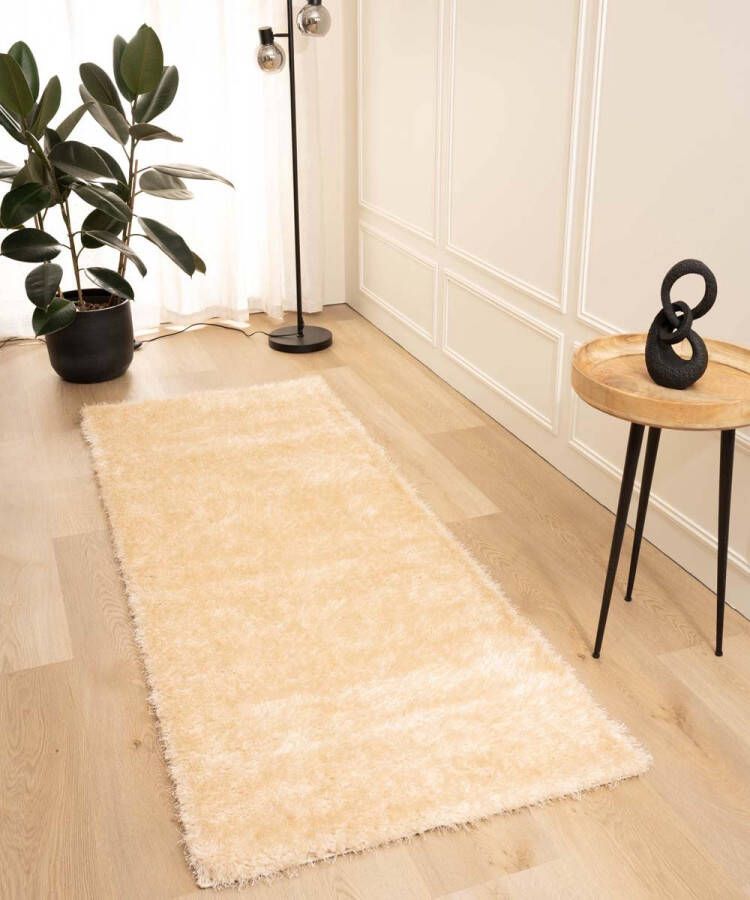 Tapeso Hoogpolige loper velvet Posh champagne 80x300 cm