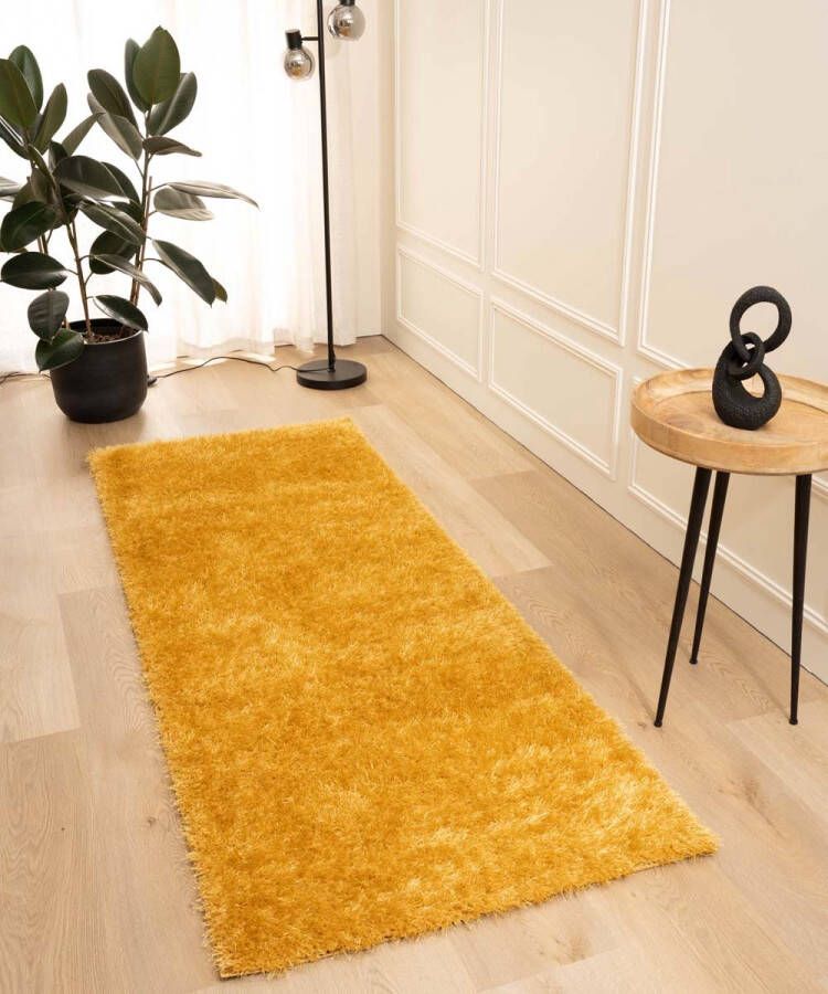 Tapeso Hoogpolige loper velvet Posh goud 80x200 cm