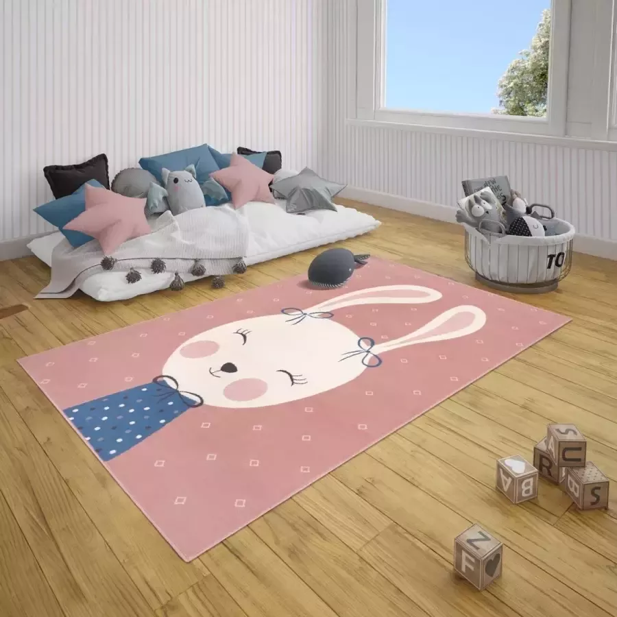 Hanse Home Adventures Vloerkleed Kids Bunny Polly Roze - Foto 3