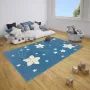 Tapeso Kindervloerkleed Lara Sterren Blauw 120x170cm - Thumbnail 1