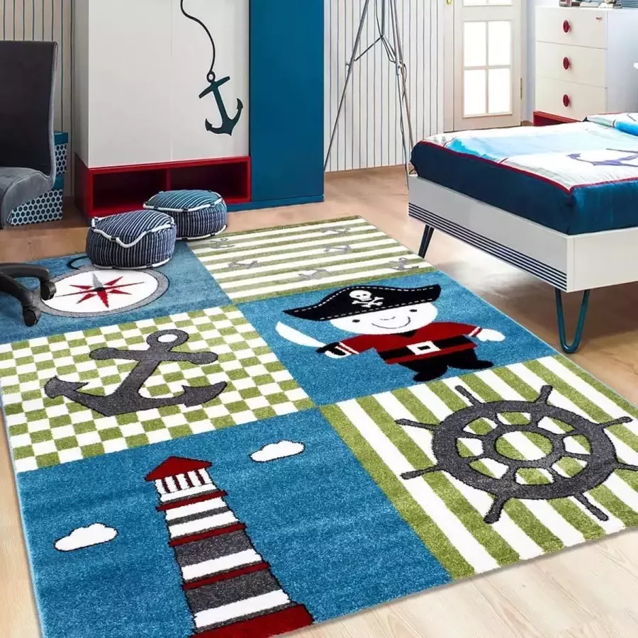 Flycarpets Vloerkleed modern Kids piraat meerkleurig 120x170 cm